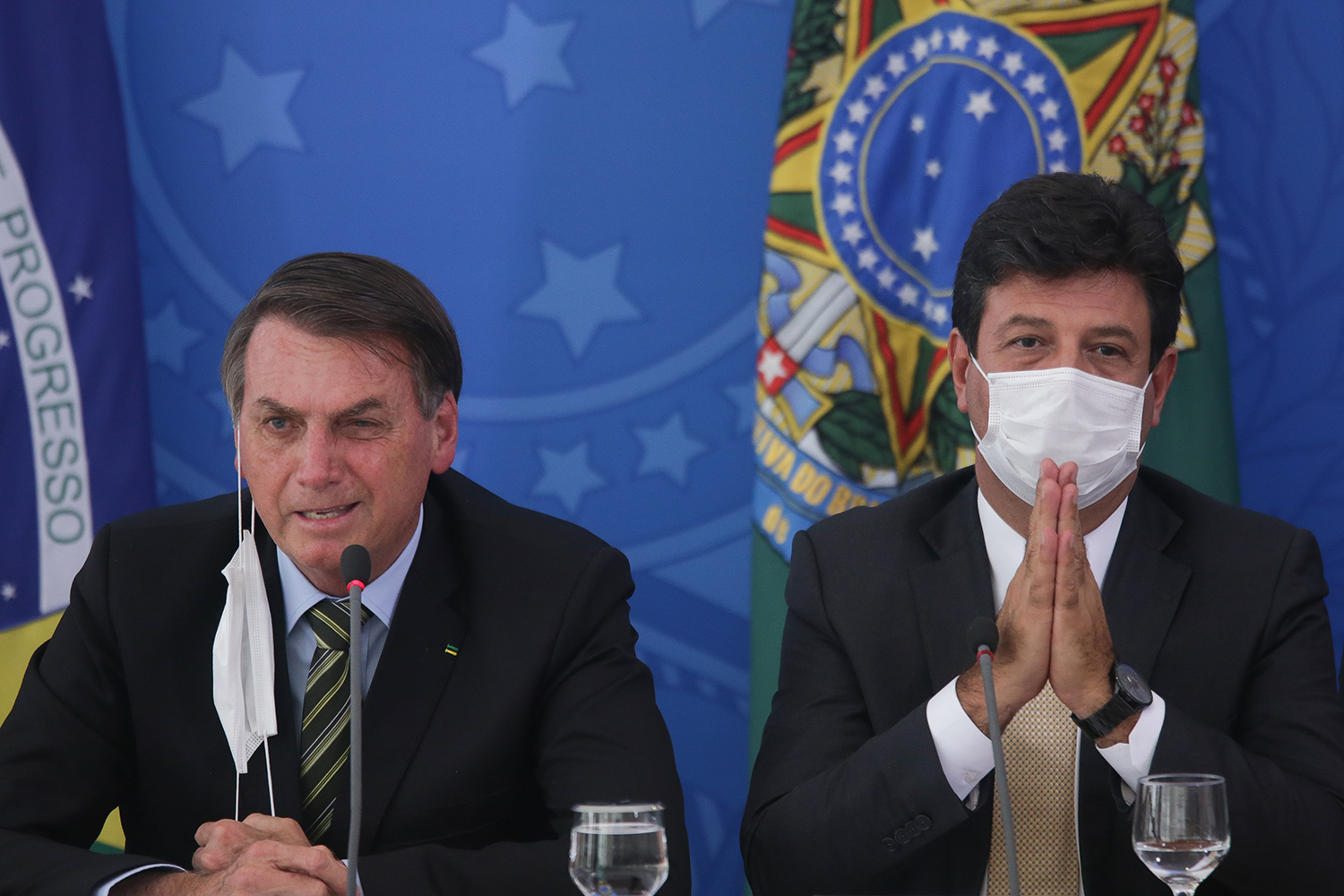 Brazilian President Jair Bolsonaro attends a Press Conference to Give Updates on the Coronavirus (COVID-19) Outbreak